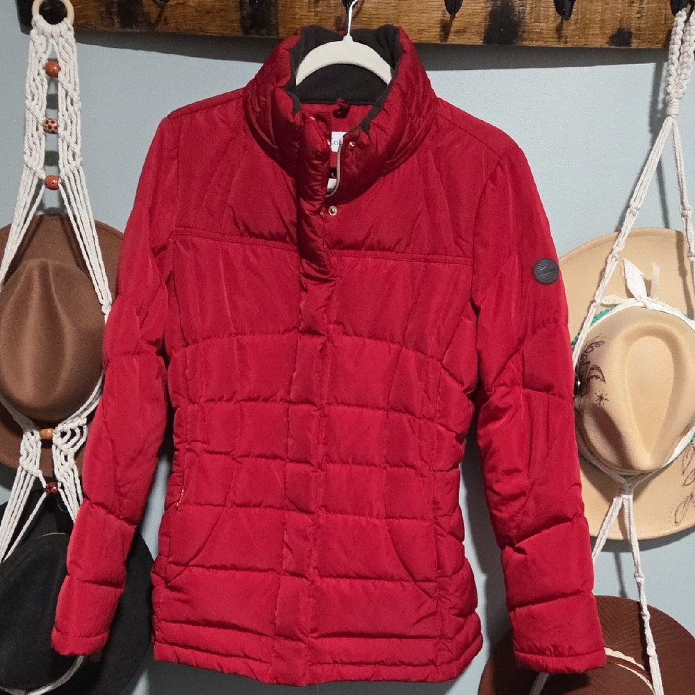 Calvin Klein Women's Cherry Red Puffer Jacket